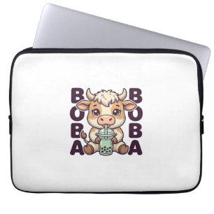 Housse Pour Ordinateur Portable Thé aux perles de vache mignonne Design de T-Shirt