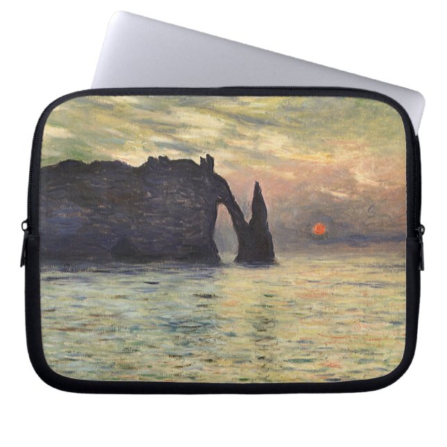 Housse Pour Ordinateur Portable The Cliff Etretat, Sunset by Claude Monet (Devant)
