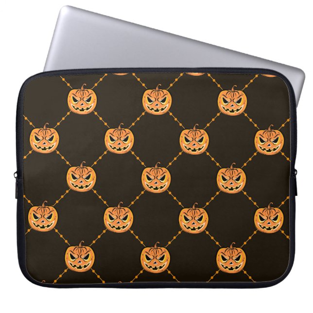 Housse Pour Ordinateur Portable Thème de la fête d'Halloween citrouille. (Devant)