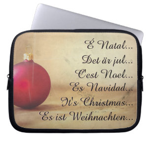 Housse Pour Ordinateur Portable Thème de Noël avec balle de Noël