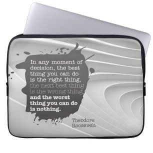 Housse Pour Ordinateur Portable Theodore Roosevelt Citation Inspirationnelle "Déci