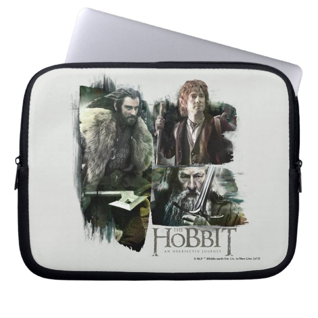 Housse Pour Ordinateur Portable THORIN OAKENSHIELD™, BILBO BAGGINS™, & Gandalf Art (Devant)