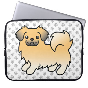 Housse Pour Ordinateur Portable Tibétain Spaniel Fawn Sable Chien de Dessin Animé 
