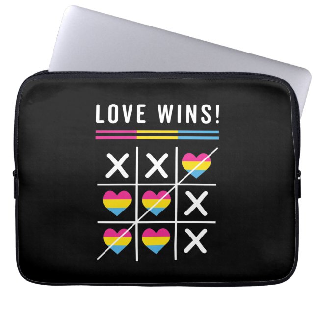 Housse Pour Ordinateur Portable Tic Tac Toe Loe Remporte La Fierté Pansexuelle LGB (Devant)