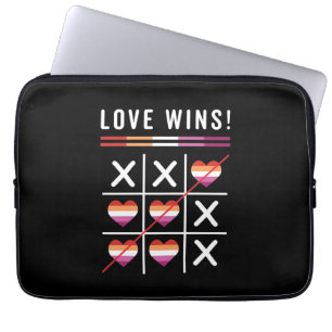 Housse Pour Ordinateur Portable Tic Tac Toe Love Wins LGBTQ Lesbian Pride