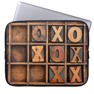 Housse Pour Ordinateur Portable tic-tac-toe ou nouilles et croix jeu - vintage