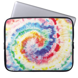 Housse Pour Ordinateur Portable Tie Dye Swirl. Motif de Tiedye sans couture. Fabri
