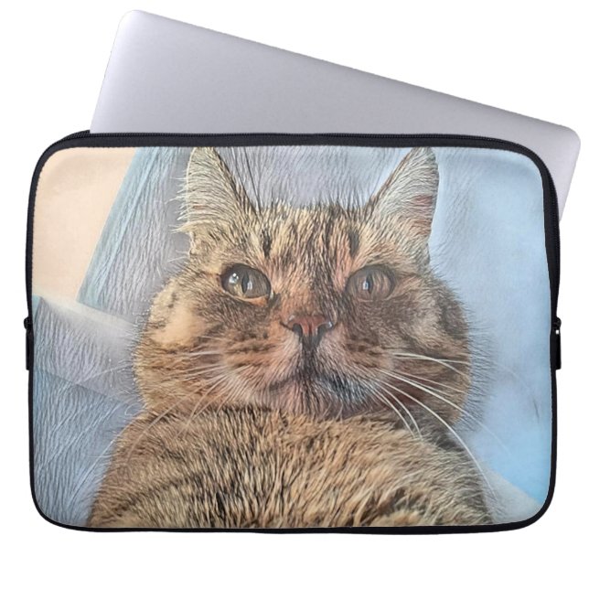 Housse Pour Ordinateur Portable Tiger Cat Illustration Design (Devant)