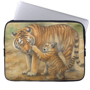 Housse Pour Ordinateur Portable Tiger Tenderness - Parent et Cub en Forêt
