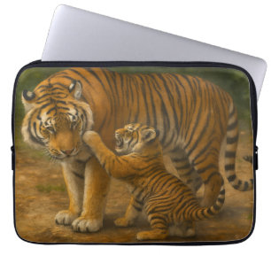 Housse Pour Ordinateur Portable Tiger Tenderness - Parent et Cub en Forêt