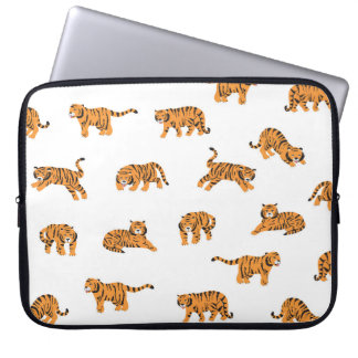 Housse Pour Ordinateur Portable Tigre japonais : Doodle Vintage sans joint