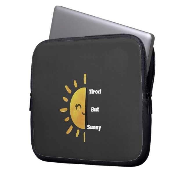 Housse Pour Ordinateur Portable Tired but Sunny ☀️ | Funny Summer Burnout  (devant gauche)