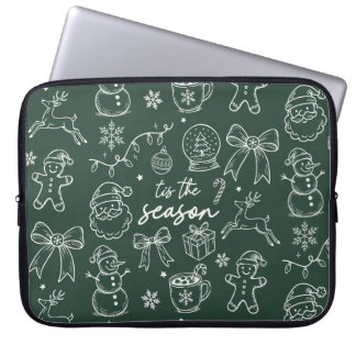 Housse Pour Ordinateur Portable Tis the Season - Christmas Doodle