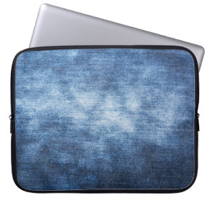 Housse Pour Ordinateur Portable Tissu en denim usé, arrière - plan texturé.
