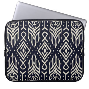 Housse Pour Ordinateur Portable Tissu Ikat Brodé : Élégance Ethnique.