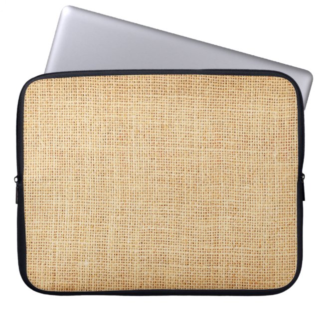 Housse Pour Ordinateur Portable Tissu naturel, arrière - plan texturé. (Devant)