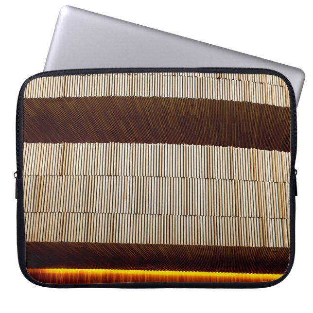 Housse Pour Ordinateur Portable Tissu rayé noir et blanc (Devant)