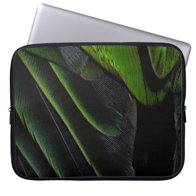Housse Pour Ordinateur Portable Tissu vert et noir (Devant)
