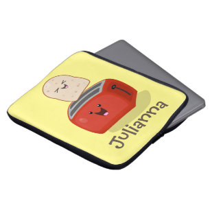 Housse Pour Ordinateur Portable Toast de Cute kawaii et dessin animé de grille-pai