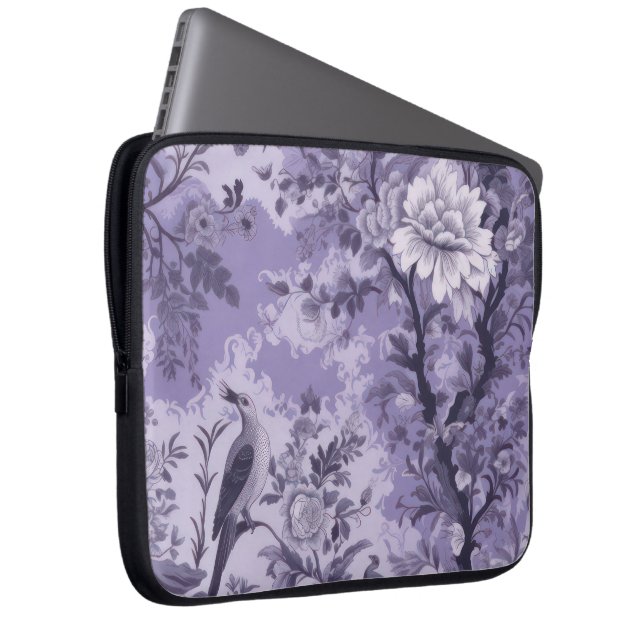 Housse Pour Ordinateur Portable Toile de fleur violette (Devant droit)