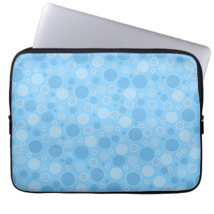Housse Pour Ordinateur Portable tons bleu vif avec pois dans les années 60 rétro