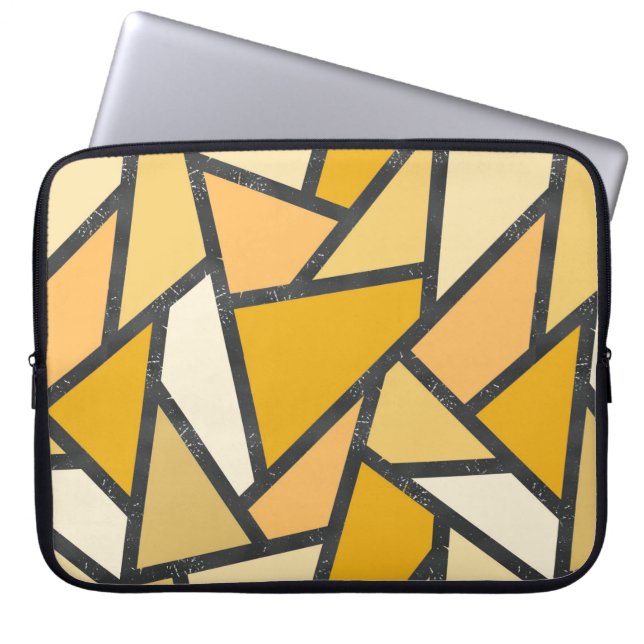 Housse Pour Ordinateur Portable Tons de motif en vitrail jaune (Devant)