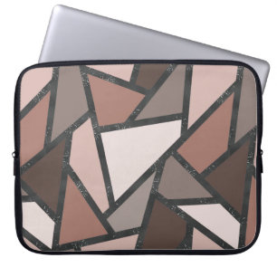 Housse Pour Ordinateur Portable Tons de motif en vitrail marron