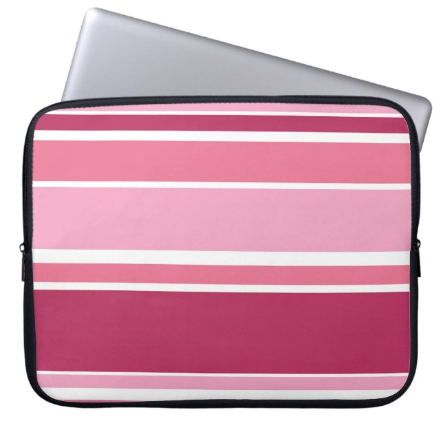 Housse Pour Ordinateur Portable Tons de rayures roses (Devant)