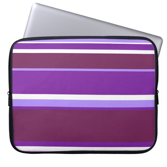 Housse Pour Ordinateur Portable Tons de rayures violettes (Devant)