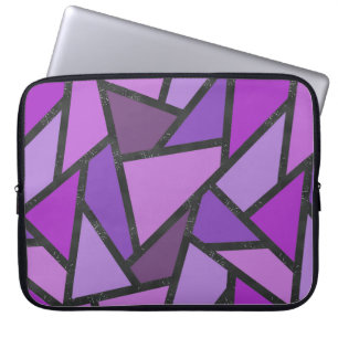 Housse Pour Ordinateur Portable Tons de vitrail violet motif