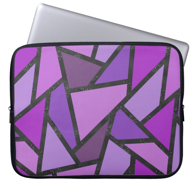 Housse Pour Ordinateur Portable Tons de vitrail violet motif (Devant)