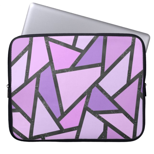 Housse Pour Ordinateur Portable Tons du motif en vitrail lilas (Devant)