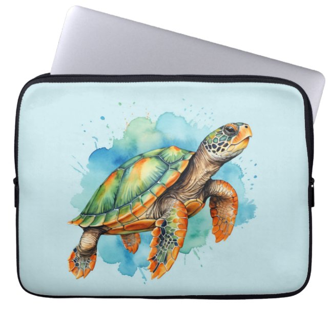 Housse Pour Ordinateur Portable Tortue à peinture mignonne (Devant)