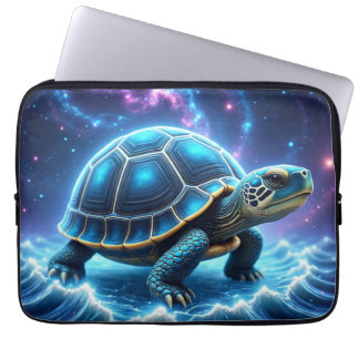 Housse Pour Ordinateur Portable Tortue bleue galactique