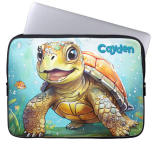 Housse Pour Ordinateur Portable Tortue de mer mignonne personnalisée