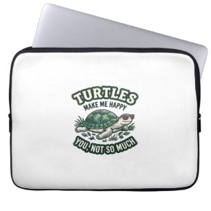 Housse Pour Ordinateur Portable Tortue Drôle Me Rend Heureux Vintage 