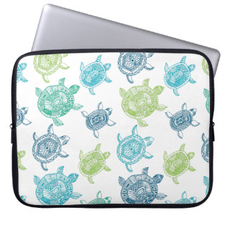 Housse Pour Ordinateur Portable Tortues bleues et vertes