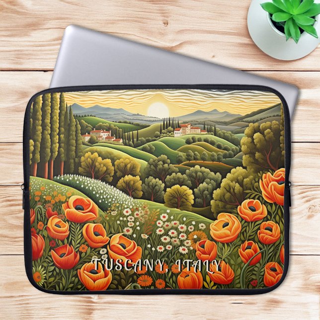 Housse Pour Ordinateur Portable Toscane Printemps Paysage Peinture Italie Travel A (Tuscany Spring Landscape Painting Italy Travel Art Laptop Sleeve)