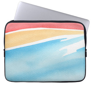 Housse Pour Ordinateur Portable Touches de peinture aquarelle Cool Rouge Orange et