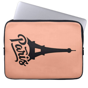 Housse Pour Ordinateur Portable Tour Eiffel de Paris (France) en noir