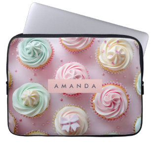 Housse Pour Ordinateur Portable Tourbillon de Cupcake Pastel Personnalisé