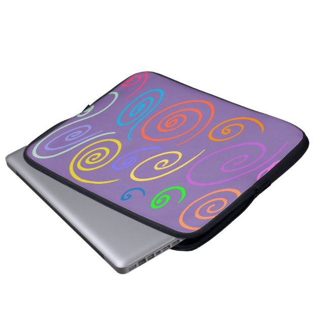 Housse pour ordinateur portable Tourbillons Arc-en (Devant bas)
