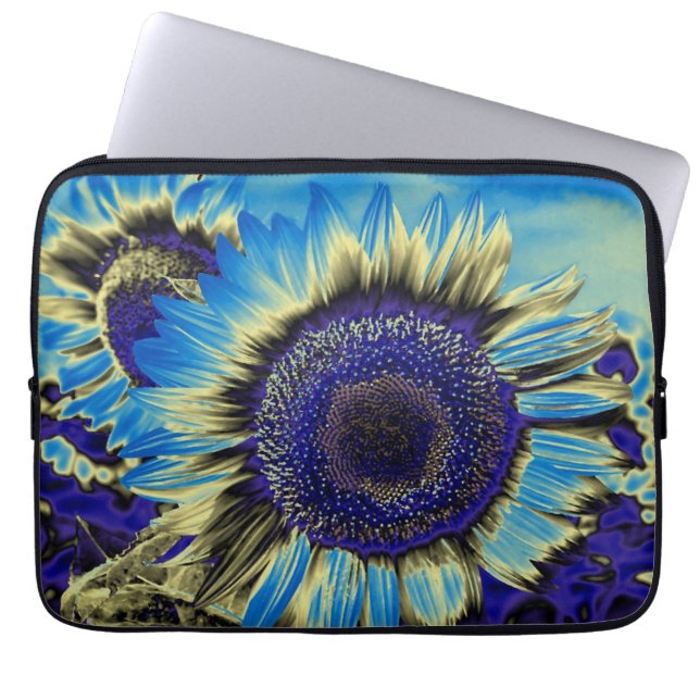 Housse Pour Ordinateur Portable Tournesol Bleu (Devant)