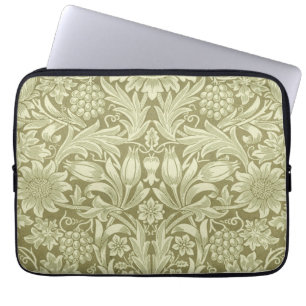 Housse Pour Ordinateur Portable Tournesol William Morris Vintage Olive Damask