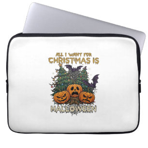 Housse Pour Ordinateur Portable Tout ce que Noël veut, c'est Halloween Citrouilles