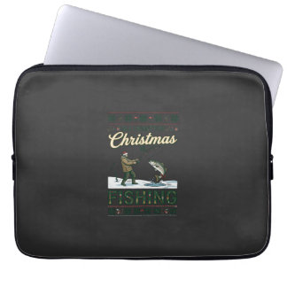 Housse Pour Ordinateur Portable Tout ce que Noël veut c'est pêcher pêcheur poisson