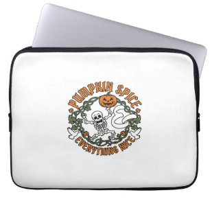 Housse Pour Ordinateur Portable Tout Citrouille Épice Nice Halloween Squelette V