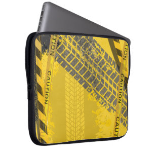 Housse Pour Ordinateur Portable Trace de pneu jaune arrière - plan design