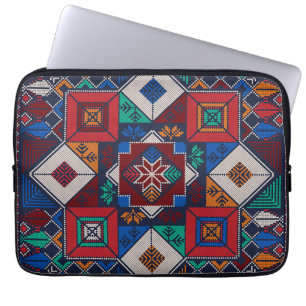 Housse Pour Ordinateur Portable Traditionnel Palestine Broderie tatreez coloré
