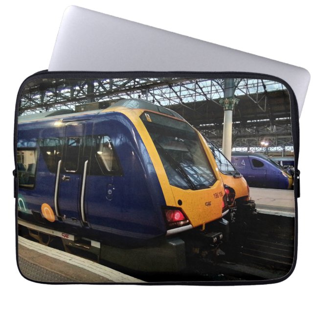 Housse Pour Ordinateur Portable Train bleu et jaune (Devant)